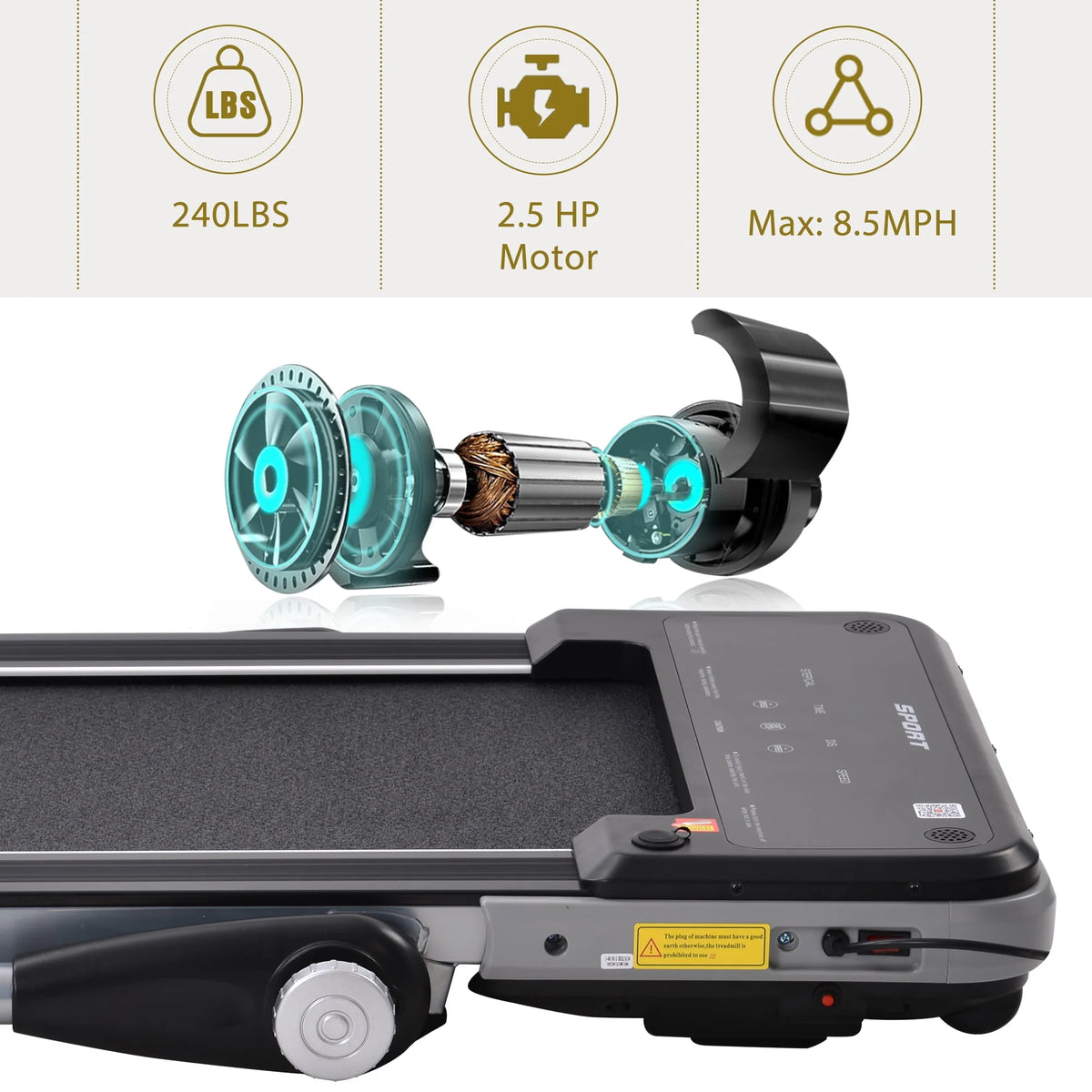 2.5HP Foldable Electric Treadmill I2569