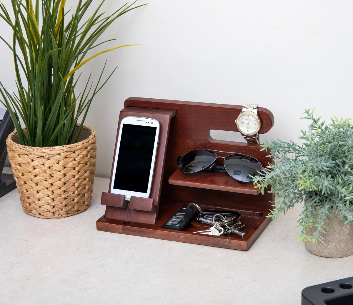Wood Cell Phone Holder Organizer W2823