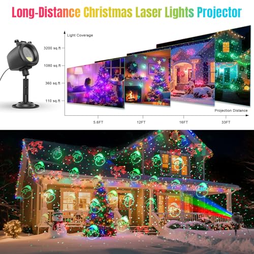 Waterproof RGB Laser Projector Lights with RF Remote and Timer L644