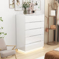 White 5 Drawer High Gloss Dresser O383657