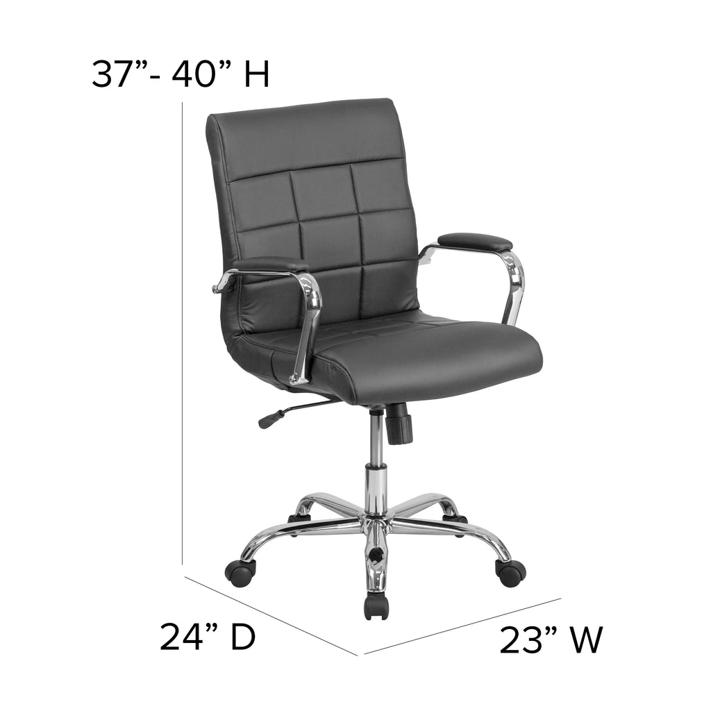 Pink Vinyl Mid-back Swivel Office Chair M425885