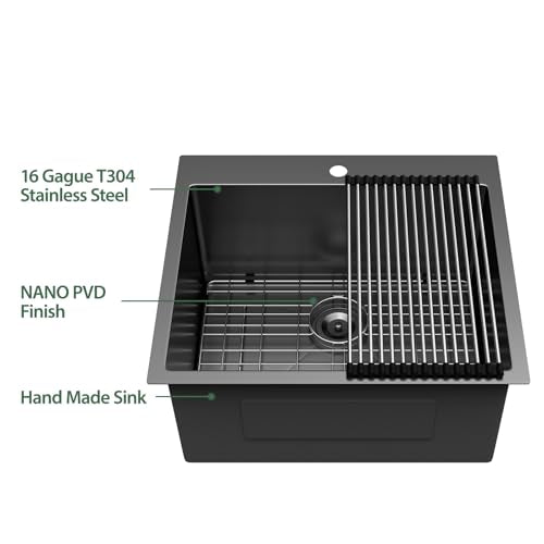 25 Inch 16 Gauge Stainless Steel Drop In Utility Sink G543